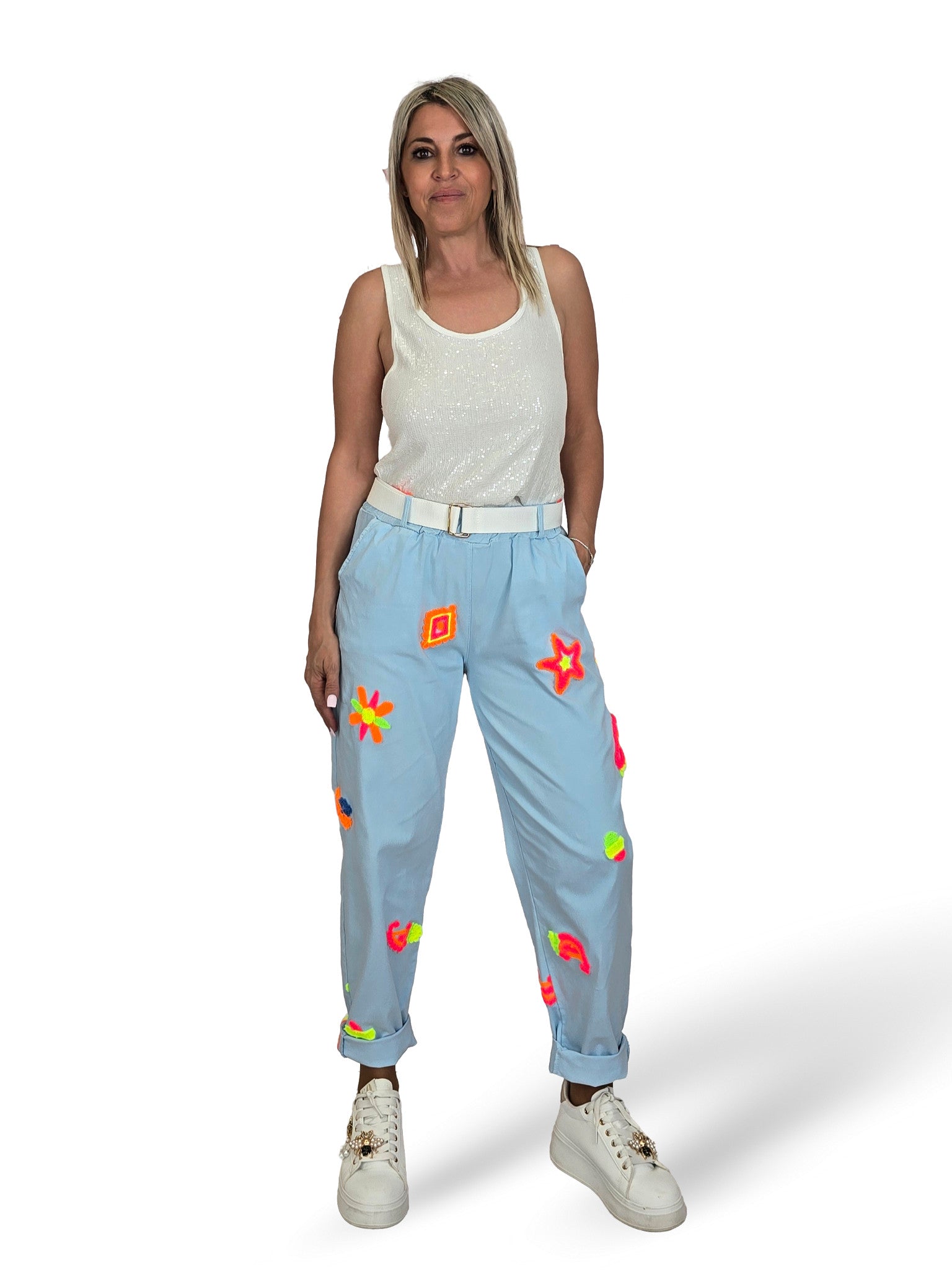 PANTALON FLORES FLUOR