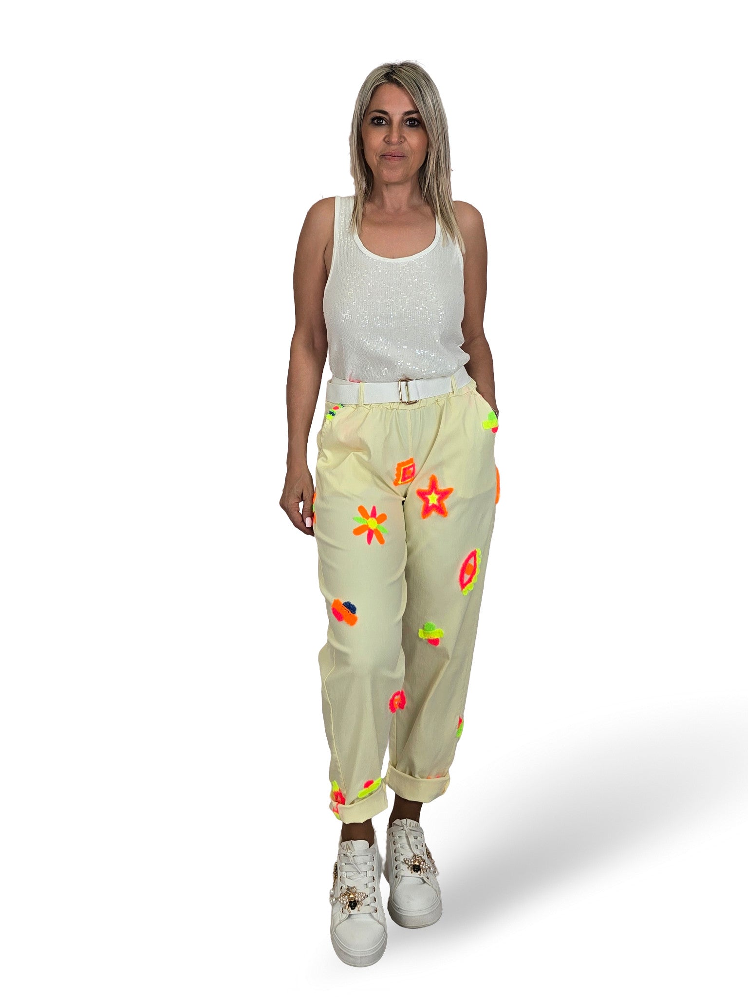 PANTALON FLORES FLUOR