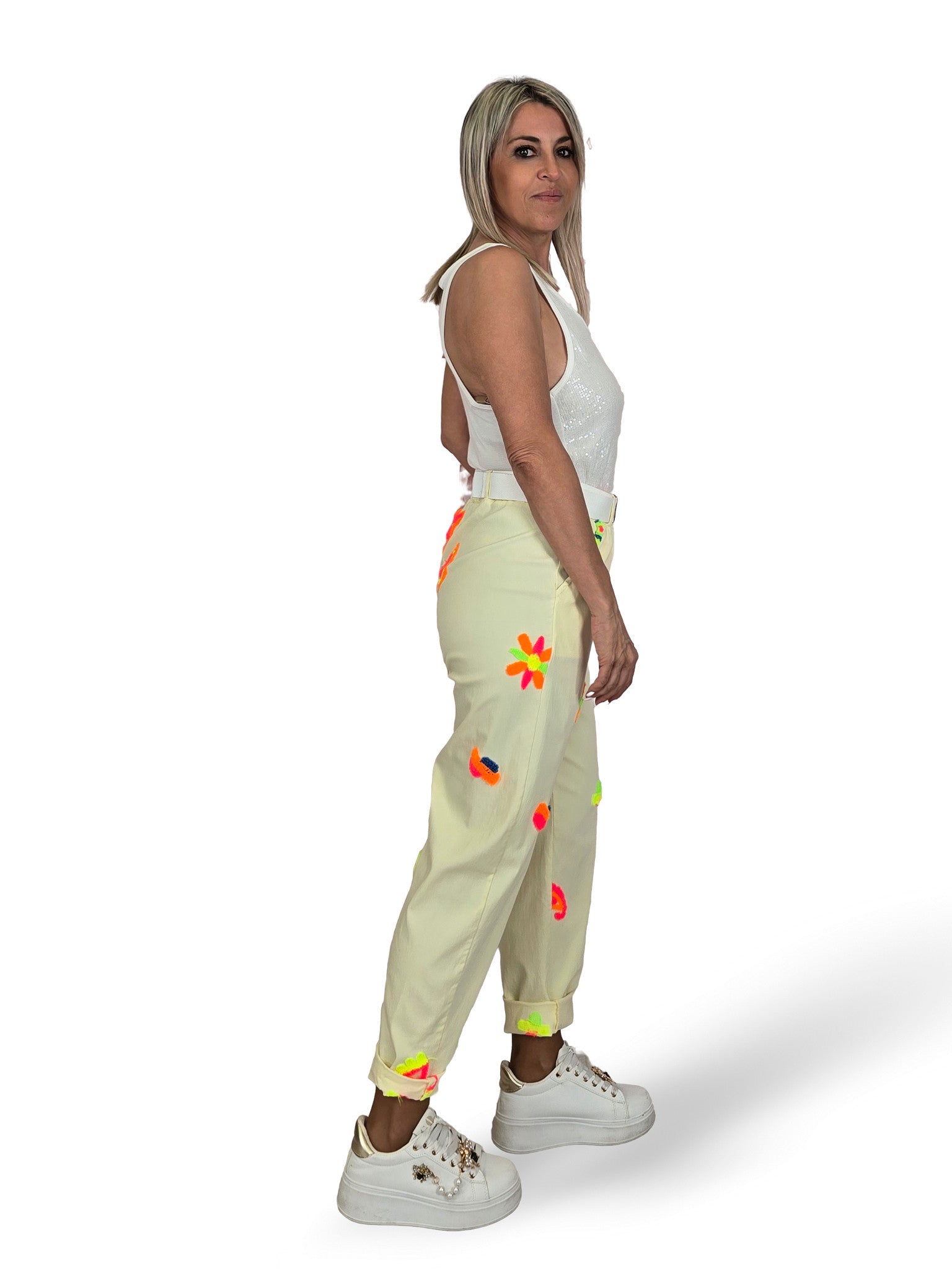 PANTALON FLORES FLUOR