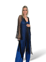 Quimono de crochê JOT com franjas de lurex