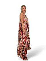 VESTIDO SATINADO ESTAMPADO FLORES JOT