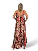 VESTIDO SATINADO ESTAMPADO FLORES JOT