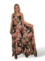 VESTIDO SATINADO ESTAMPADO FLORES JOT