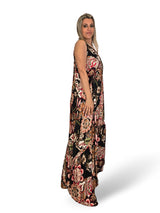 VESTIDO SATINADO ESTAMPADO FLORES JOT
