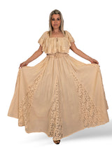 VESTIDO NIDO DE ABEJA QUILLAS ENCAJE