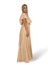 VESTIDO NIDO DE ABEJA QUILLAS ENCAJE