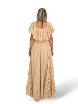 VESTIDO NIDO DE ABEJA QUILLAS ENCAJE
