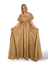 VESTIDO NIDO DE ABEJA QUILLAS ENCAJE