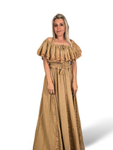 VESTIDO NIDO DE ABEJA QUILLAS ENCAJE