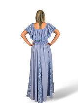 VESTIDO NIDO DE ABEJA QUILLAS ENCAJE