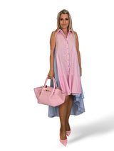 VESTIDO COMBINADO RAYAS COLA