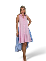 VESTIDO COMBINADO RAYAS COLA