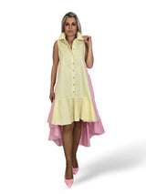 VESTIDO COMBINADO RAYAS COLA