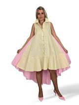 VESTIDO COMBINADO RAYAS COLA