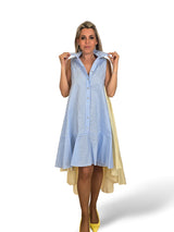 VESTIDO COMBINADO RAYAS COLA