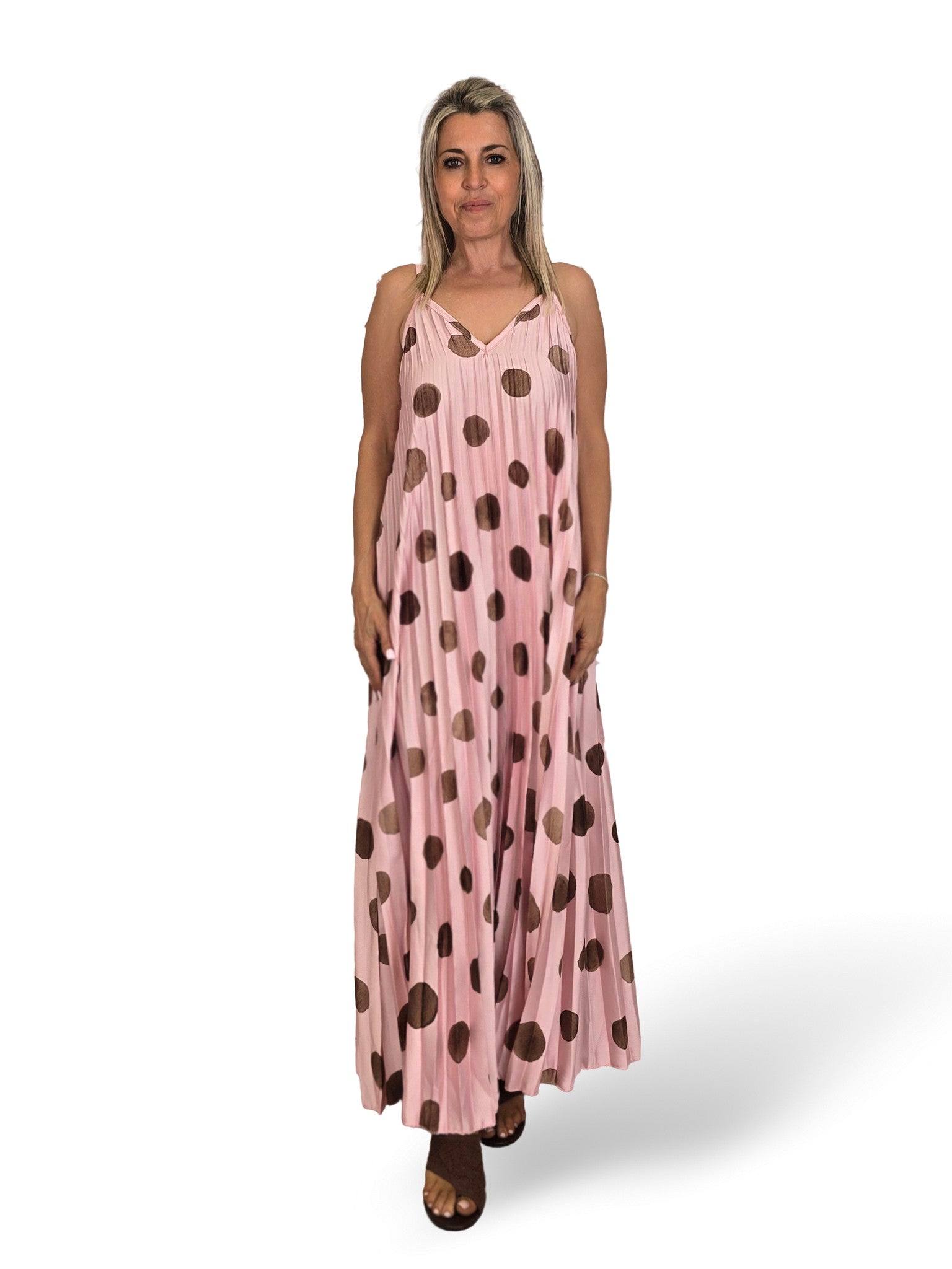 Pünktchen-Plisseekleid