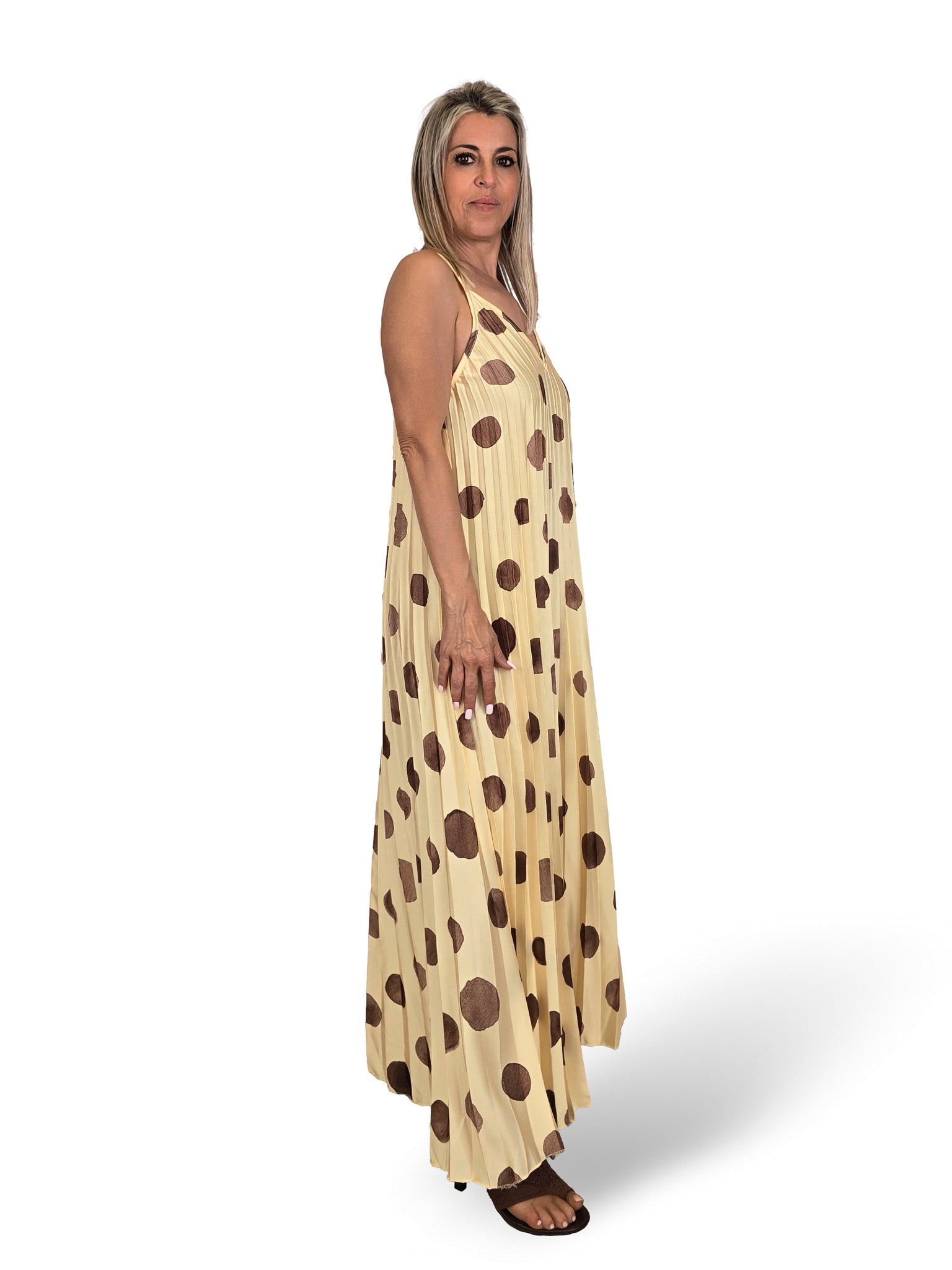 Pünktchen-Plisseekleid