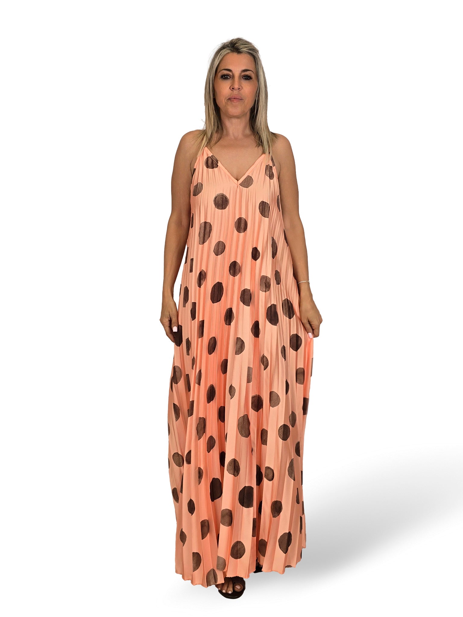 Pünktchen-Plisseekleid