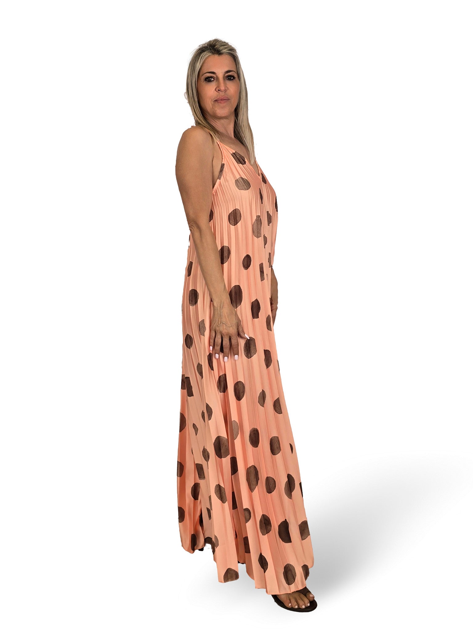 Pünktchen-Plisseekleid
