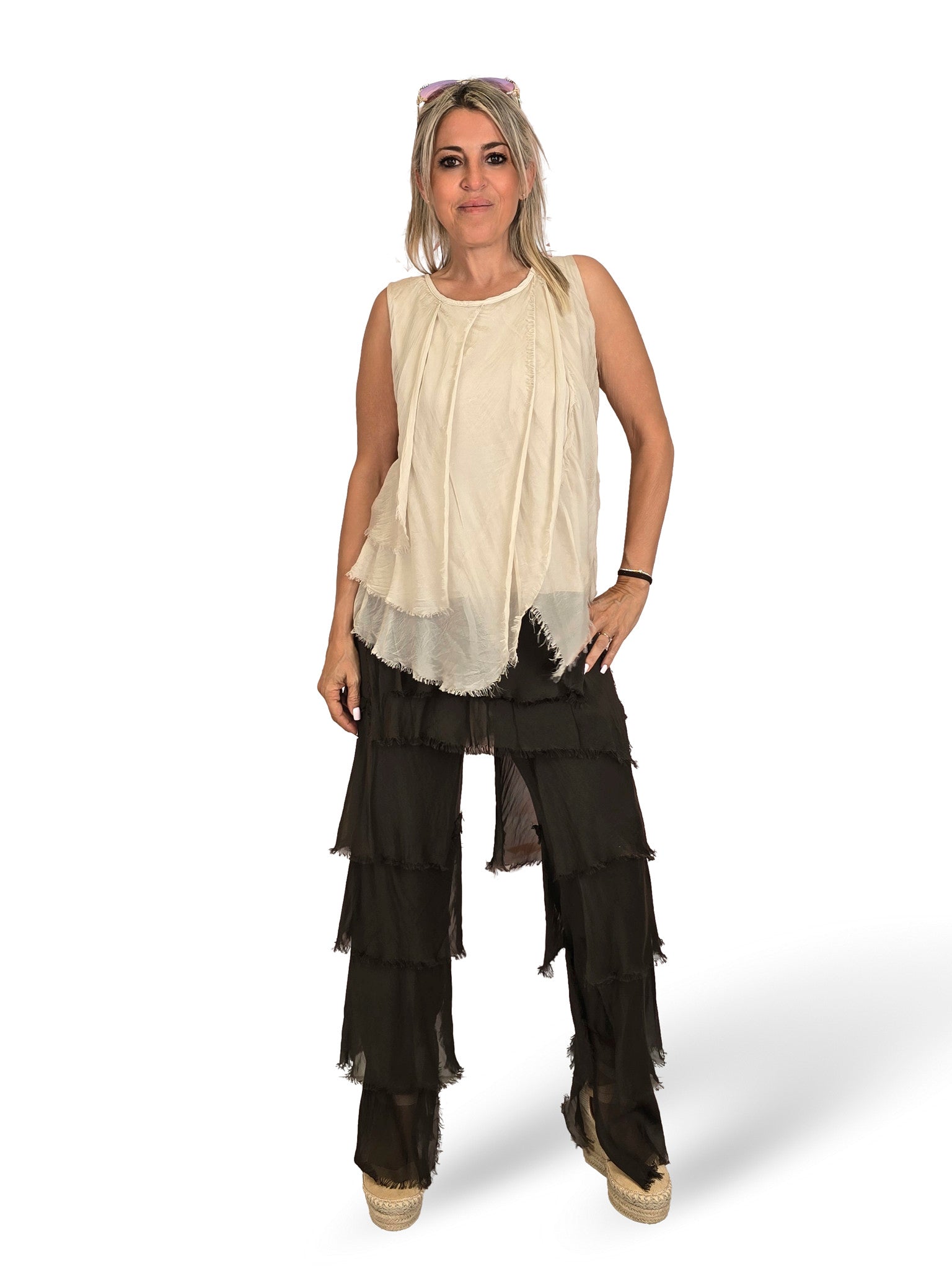 TOP GASA CAPAS DESHILACHADO