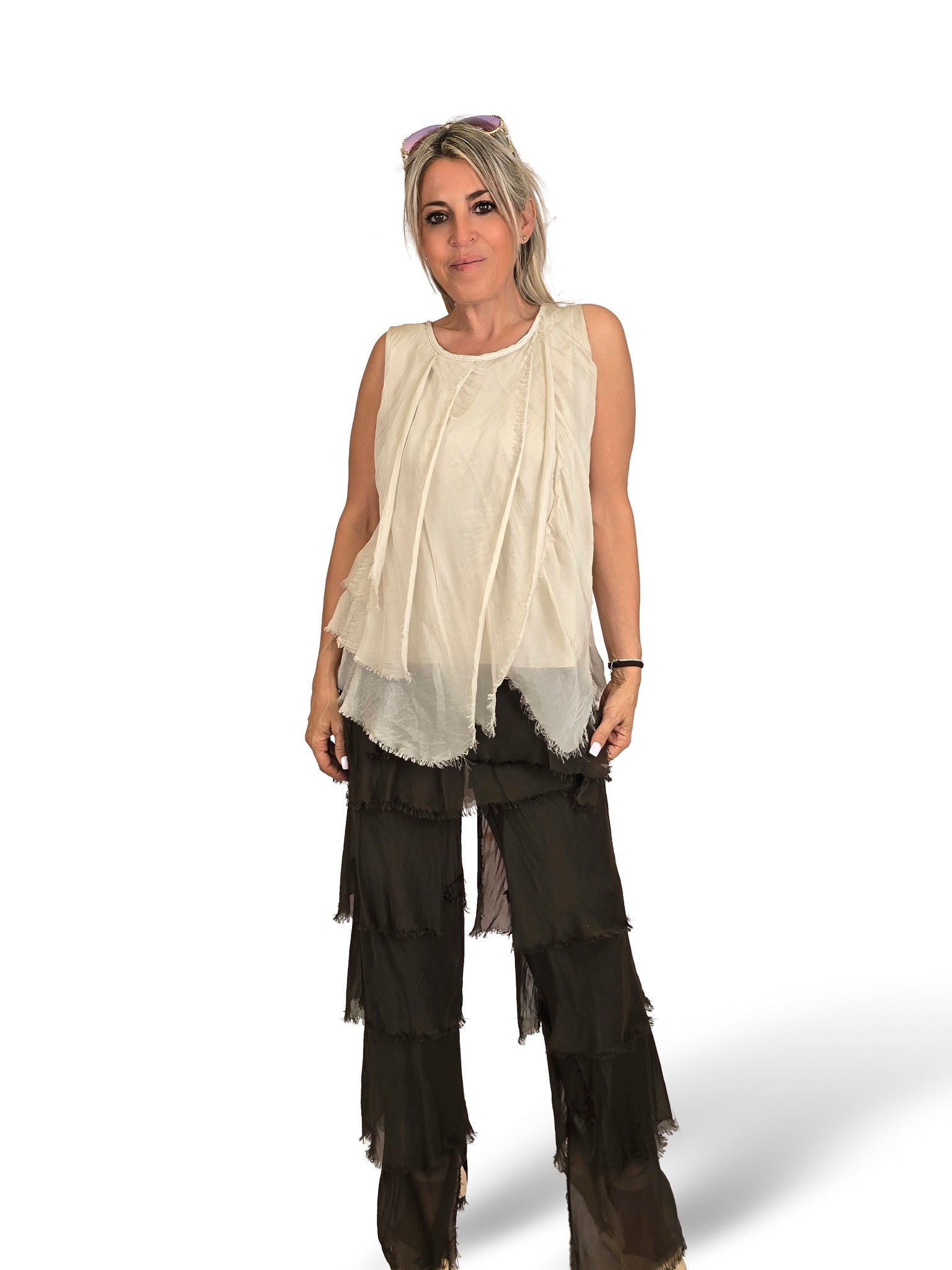 TOP GASA CAPAS DESHILACHADO