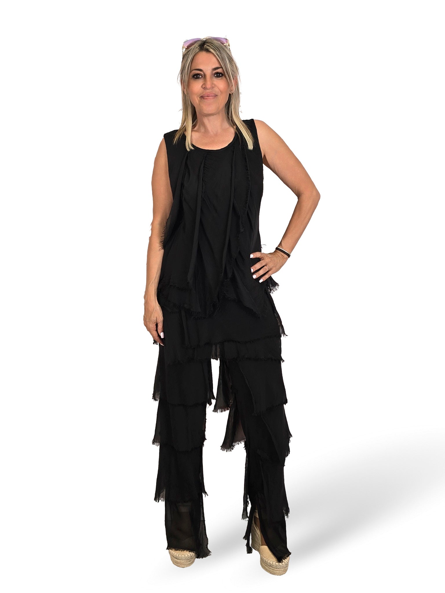 TOP GASA CAPAS DESHILACHADO
