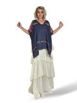 CAPA PONCHO BORDADO FLORES MULTICOLOR 432
