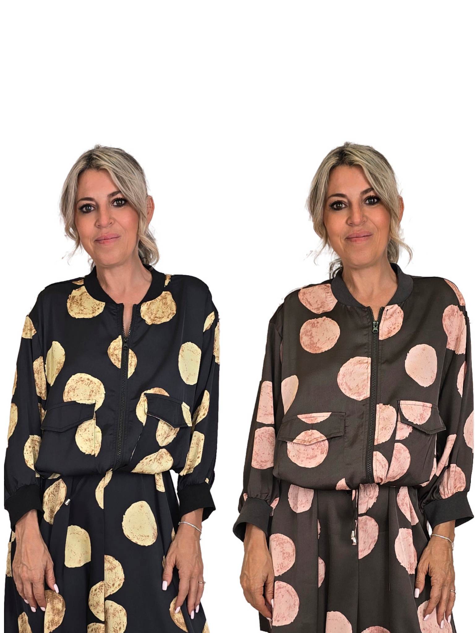 BOMBER ESTAMPADA LUNARES