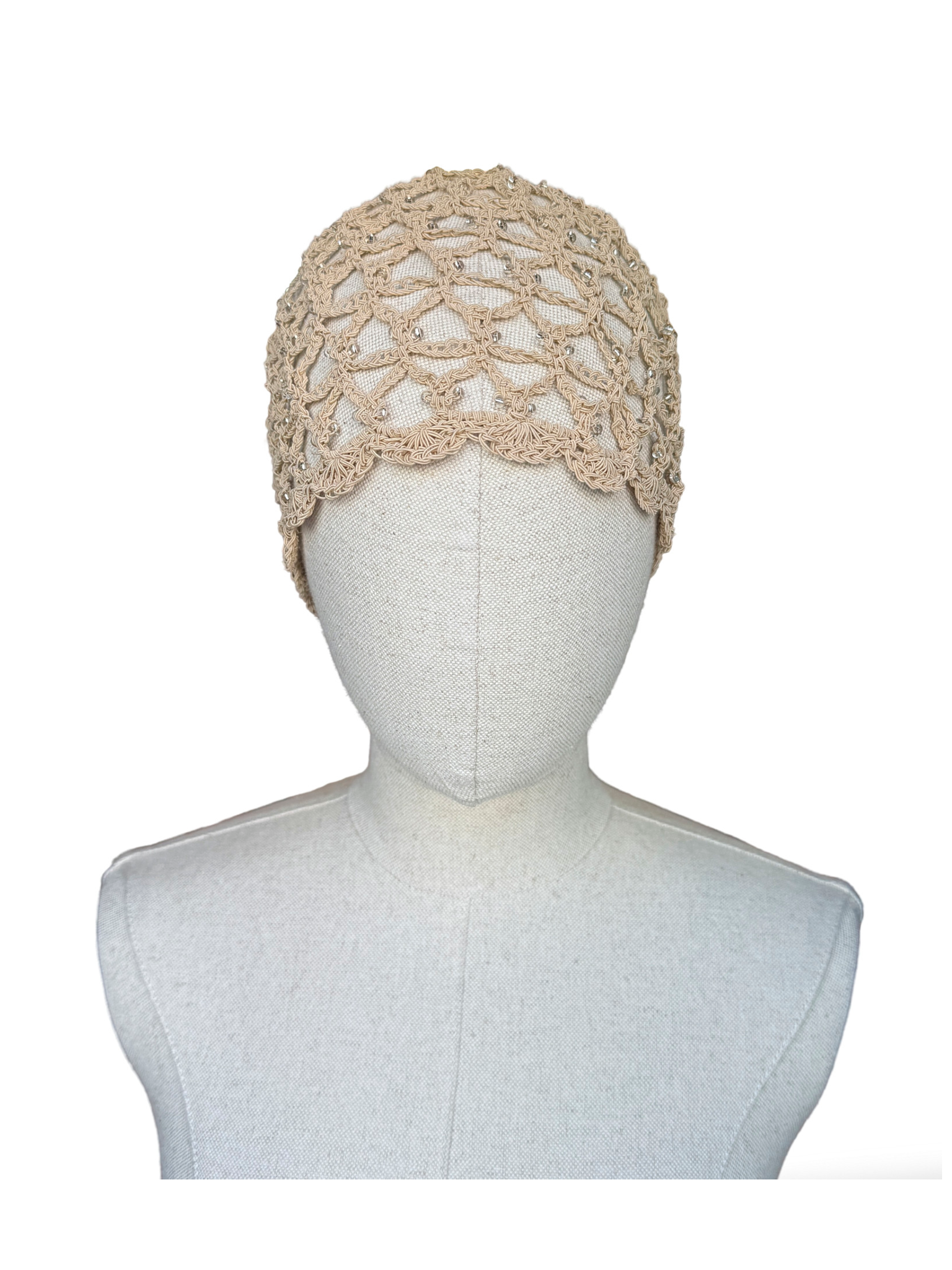 CASQUETE CROCHET CUENTAS