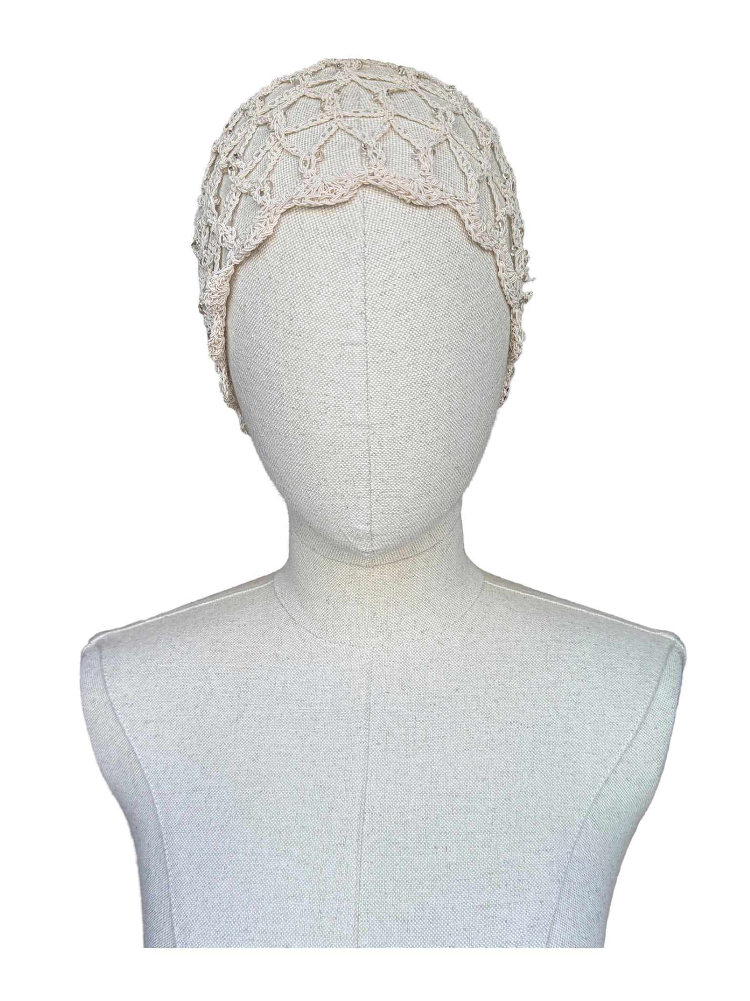 CASQUETE CROCHET CUENTAS