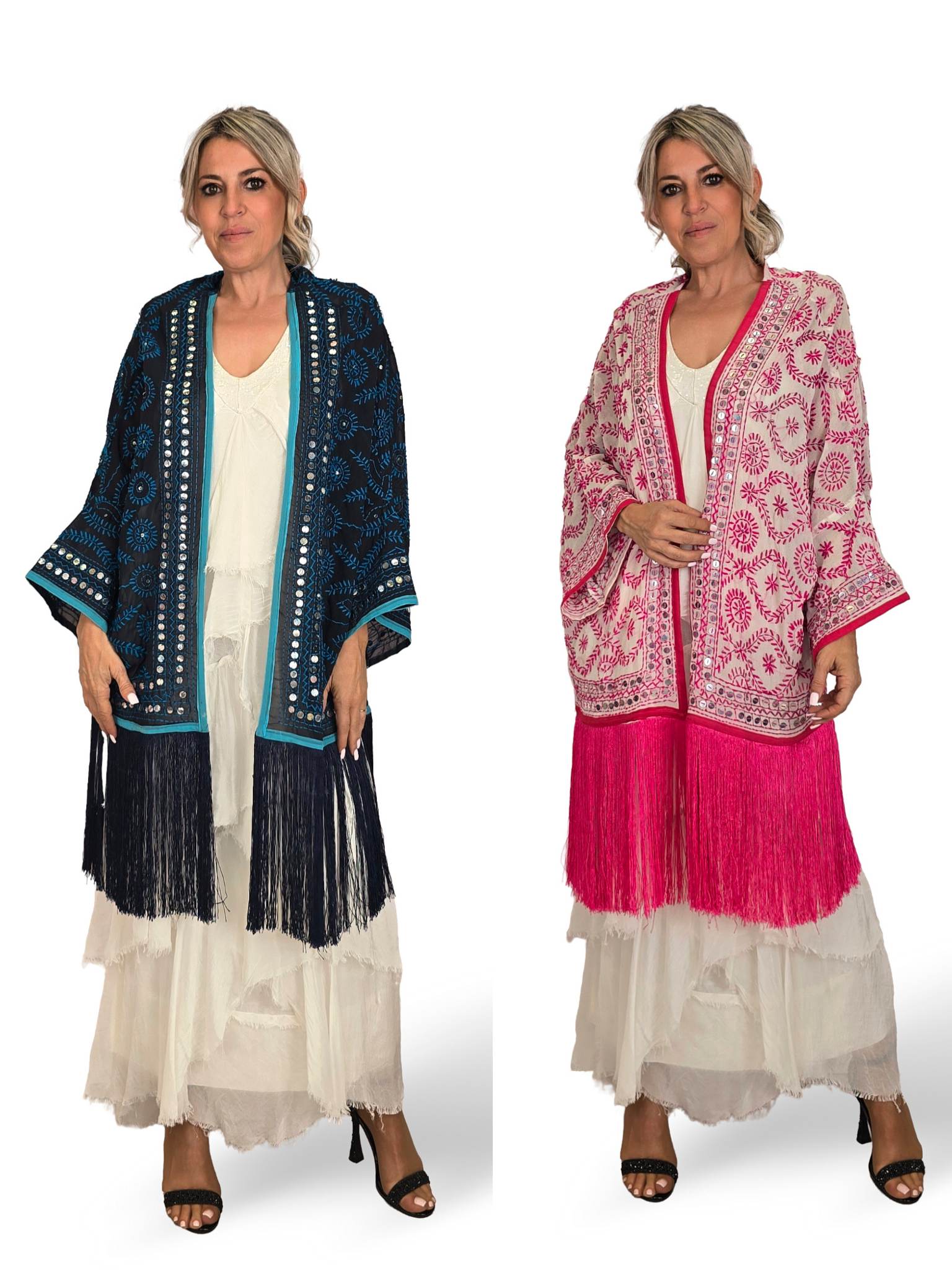 KIMONO CORTO BORDADO FLECOS JOT