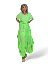 PANTALON LINO FLUOR ANCHO ASIMETRICO