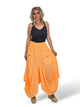PANTALON LINO FLUOR ANCHO ASIMETRICO