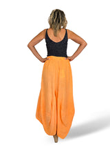 PANTALON LINO FLUOR ANCHO ASIMETRICO