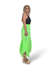 PANTALON LINO FLUOR ANCHO ASIMETRICO