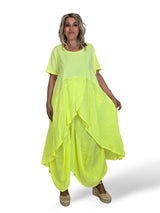 ASYMMETRISCHES T-SHIRT IN FLUORO-LINO