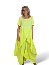 ASYMMETRISCHES T-SHIRT IN FLUORO-LINO