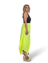 PANTALON LINO FLUOR ANCHO ASIMETRICO
