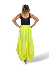PANTALON LINO FLUOR ANCHO ASIMETRICO