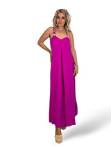 VESTIDO PLISSADO COM MISSANGAS DOURADAS