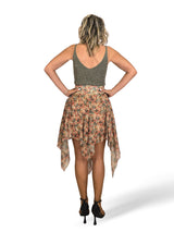 GONNA CORTA ASMMETRICA IN TULLE CON MOTIVO FLOREALE