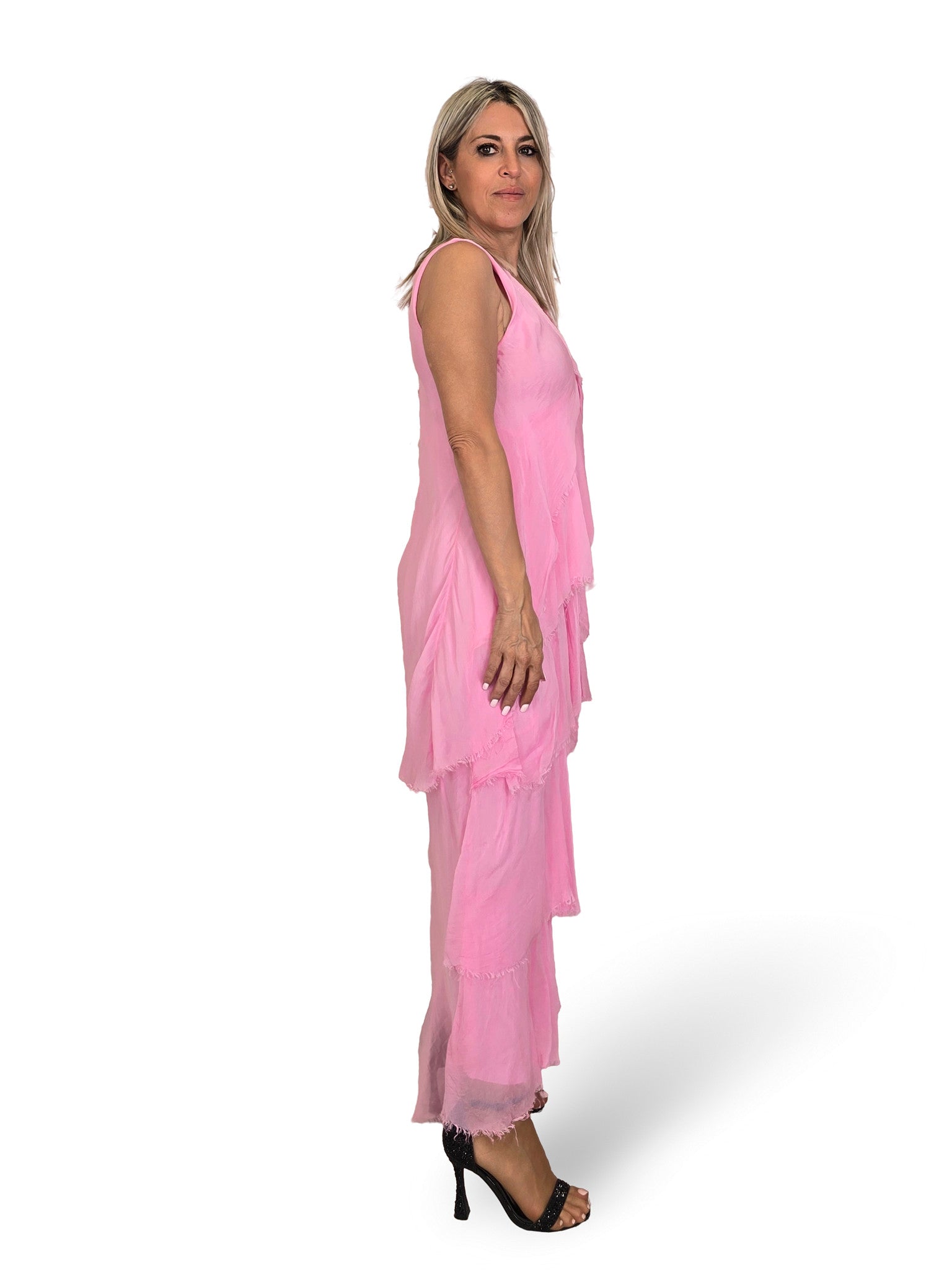 VESTIDO CAPA SEDA DESHILACHADO