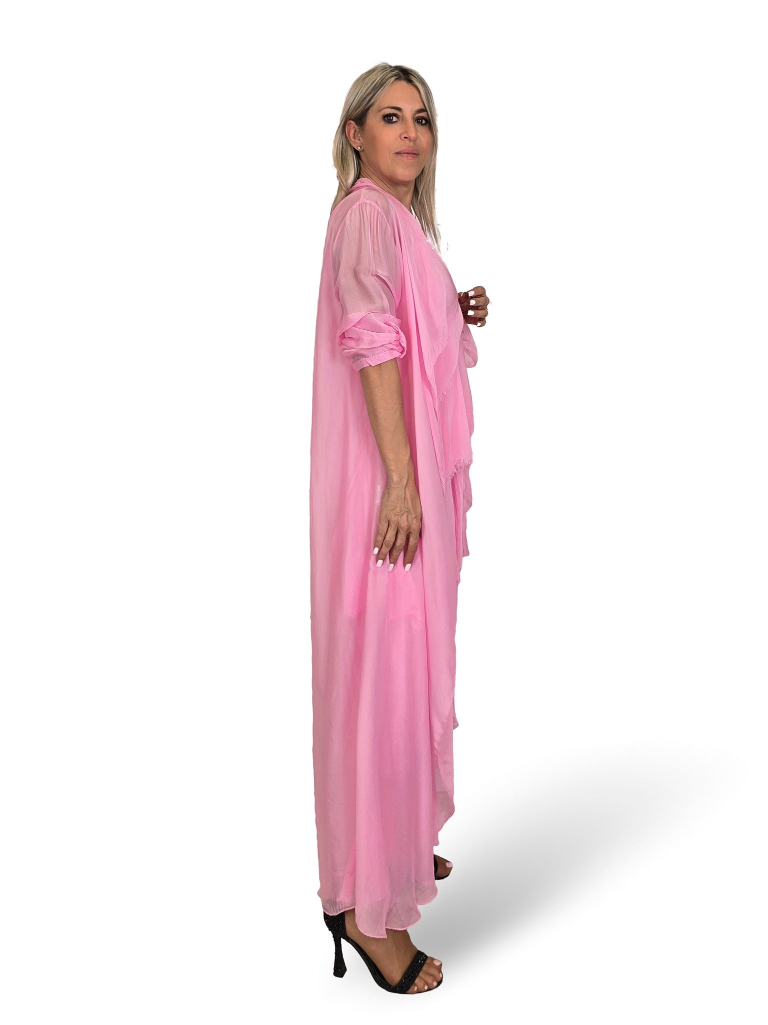 VESTIDO CAPA SEDA DESHILACHADO