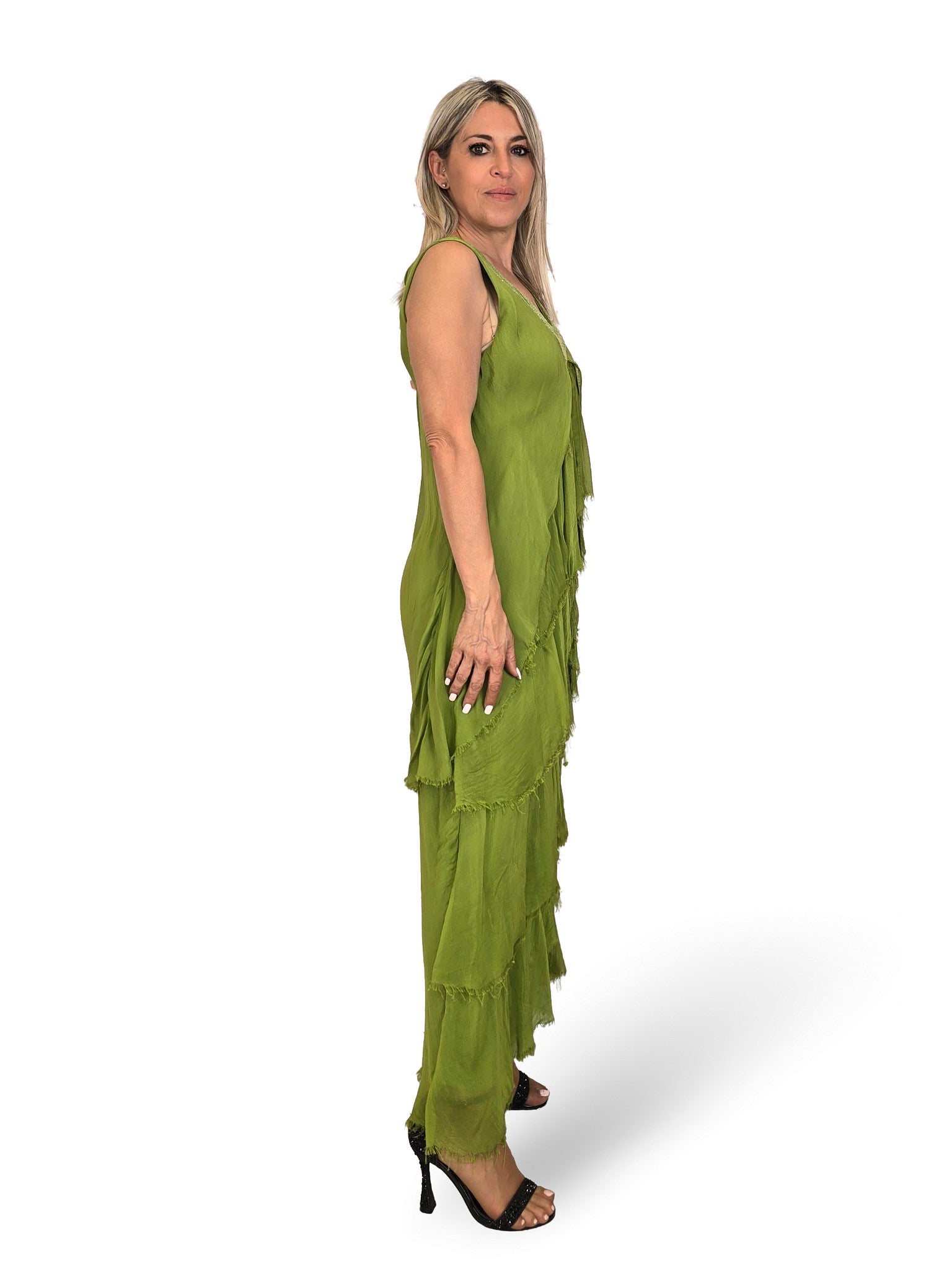 VESTIDO CAPA SEDA DESHILACHADO