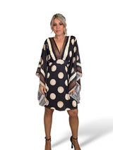 JOT Seiden-Batwater-Strickkleid, kurzes Kleid