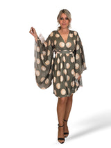 JOT Seiden-Batwater-Strickkleid, kurzes Kleid