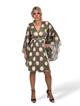 JOT Seiden-Batwater-Strickkleid, kurzes Kleid