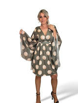 JOT Seiden-Batwater-Strickkleid, kurzes Kleid