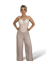 CORSET TUL BORDADO FLORES