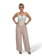 CORSET TUL BORDADO FLORES